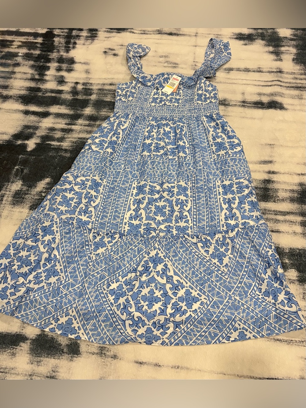 Vineyard Vines Tiles Smocked Midi Sundress